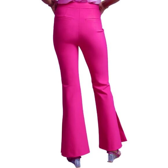 New York & Company Hot Pink High Rise Flare Pant Fit To Flatter Split Leg NWT - Picture 2 of 10